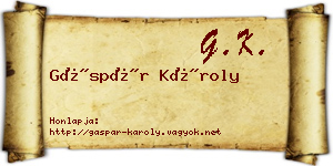 Gáspár Károly névjegykártya