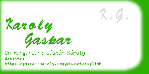 karoly gaspar business card